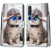 For Alcatel 1SE (2020) Coloured Drawing Cross Texture Horizontal Flip PU Leather Case with Holder & Card Slots & Wallet & Lanyard(Slant Hat Blue Mirror Cat)