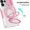 For Samsung Galaxy S25 Ultra 5G Sliding Camshield MagSafe Holder TPU Hybrid PC Phone Case(Pink White)