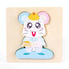 3 PCS Early Childhood Education Wooden Three-Dimensional Jigsaw Puzzle Toy(S-Rabbit)