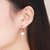 Round Shell Bead Earrings Simple Ladies Silver Earrings