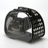 Foldable Transparent Pet Carrier Bag, Large, Black - Breathable Puppy Travel Bag