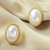 E2109-8 Half Ellipse Baroque Earrings Pearl Ear Clip Women Without Ear Piercing