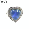 5 PCS Temperature Sensitive Discoloration Adjustable Open Ring(Big Heart Gem)