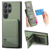 For Samsung Galaxy S22 Ultra 5G Twill Fabric Leather Vertical Flip RFID Card Bag Phone Case(Green)