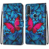 For Alcatel 1SE (2020) Coloured Drawing Cross Texture Horizontal Flip PU Leather Case with Holder & Card Slots & Wallet & Lanyard(Blue Red Butterfly)