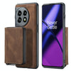 For OnePuls 11 JEEHOOD Magnetic Zipper Horizontal Flip Phone Leather Case(Brown)