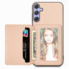 For Samsung Galaxy S25+ 5G Carbon Fiber Magnetic Card Wallet RFID Blocking Phone Case(Khaki)