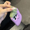 For iPhone 12 Pro Max Cartoon 3D Eggplant Silicone Phone Case(Purple)
