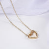 Fashion Necklace Heart Design Hollow Simple Necklace (Silver)