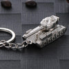 Men Car Pendant Personalized Tank World Model Keychain(Tank Silver)