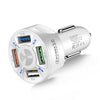 BK-358 3A QC3.0 4USB Car Charger One For Four Mobile Phone Car Charger(White)