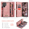 For Samsung Galaxy S25 Ultra 5G CaseMe 008 Detachable Multifunctional Leather Phone Case(Pink)