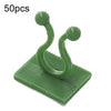 Small 50pcs Plant Climbing Wall Buckle Vine Traceless Plant Fixer Self-Adhesive Hooks(Green)