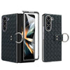 For Samsung Galaxy Z Fold6 VIETAO Woven Leather Metal Ring Phone Case(Black)
