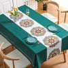 PVC Waterproof Oil-proof Embroidery Yarn Tablecloth, Size: 140x140cm(Embroidery Green)