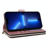 For iPhone 13 Pro Max Nine-card Slots Zipper Wallet Bag Leather Phone Case(Rose Gold)