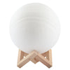 18cm Patted 3D Print Jupiter Lamp, USB Charging 7-Color Changing Energy-saving LED Night Light with Wooden Holder Base