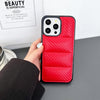 For iPhone 12 Pro Max Carbon Fiber Texture Down Jacket Phone Case(Red)