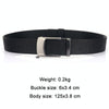 AWMN Men Nylon Cutout Automatic Buckle Toothless Belt, Length: 120cm(Wolf Brown)