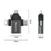 Yesido GS15 3 in 1 USB to USB-C / Type C + Micro USB + 8 Pin OTG Adapter(Black)