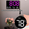Large Display Led Digital Clock 5 Modes Brightness Adjustable Temperature Mute Electronic Clock(Western Red Double Color)