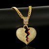 N1910-5 Heart Broken  Exaggerated Hip Hop Style Necklace Collarbone Chains