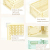 Folding Stackable Storage Basket Plastic Hollow Home Office Organizer Container Small Yellow