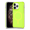For iPhone 11 Pro Max Shockproof MagSafe Armor PC Hybrid TPU Phone Case(Fluorescent Green+Gray)