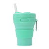 350ML Folding Portable Silicone Telescopic Drinking Coffee Cup Multi-function Silica Cup Travel(Green)