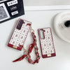 For Samsung Galaxy Z Fold3 5G Luck Flower Pattern TPU Phone Case With Strap(Red)