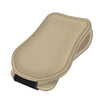 Car Eyeglasses Clip Car Leather Magnetic Closure Sunglasses Storage Bag(Beige)