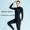 DIVE & SAIL 3mm Ladies Warm Thickened One-Piece Long Sleeve Wetsuit Winter Swimming Gear, Size: L(Black)