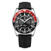 OCHSTIN 7019G Multifunctional Quartz Waterproof Luminous Men Leather Watch(Black Red+Black)