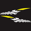 2 PCS/Set D-538 Checkered Totem Pattern Car Modified Decorative Sticker(White+Yellow)