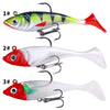 5pcs /Pack HENGJIA SO071 T-Tail Lead Fishing Lure Lua Fishing Soft Bait, Size: 8.5cm 10.6g(Red And White)