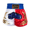 ZhuoAo Muay Thai/Boxing/Sanshou/Fighting Shorts for Men and Women, Size:L(Blue Waist Stitching)