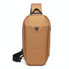 Ozuko 9321 Outdoor Anti-Theft Oxford Cloth Men Chest Bag Waterproof Messenger Bag with External USB Charging Port(Brown)