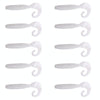 6cm 10pcs /Pack HENGJIA Curved-Tail Soft Dummy Bait Freshwater Fishing Lures(Silver White)