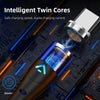 ENKAY 3A USB to 8 Pin Magnetic Fast Charging Data Cable with LED Light, Length:2m(Blue)