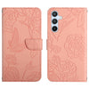 For Samsung Galaxy A26 5G Skin Feel Butterfly Embossed Flip Leather Phone Case(Pink)