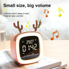 Cartoon Deer Shape Children Snooze Multifunctional USB Rechargeable Student LED Alarm Clock(Blue)