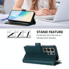 For Samsung Galaxy S23 Ultra 5G Magnetic Closure Nine Card Slots Zipper Leather Case with Hand Strap(Dark Green)