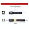Telescopic Zoom Strong Light Flashlight Strong Magnetic Rechargeable LED Flashlight, Colour: Black Head (With Battery, EU Plug Charger)