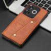 For Xiaomi Poco F6 Double Buckle Card Slots Magnetic Phone Case(Brown)