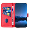 For Samsung Galaxy A56 5G YX0070 Carbon Fiber Buckle Leather Phone Case with Lanyard(Red)