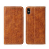 For iPhone X / XS Retro Tree Bark Texture PU Magnetic Horizontal Flip Leather Case with Holder & Card Slots & Wallet(Khaki)