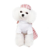 Pink Dog Dress with Hat, Summer Outfit, Small