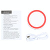 Universal QI Standard Round Wireless Charging Pad (White + Red)