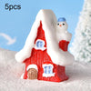 5pcs Christmas Micro Landscape Snowscape Decoration Accessories Christmas Resin Ornament, Style: No.17 Snowman Christmas House
