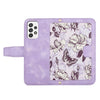 For Samsung Galaxy A73 5G Floral Pattern Leather Phone Case with Lanyard(Light Purple)